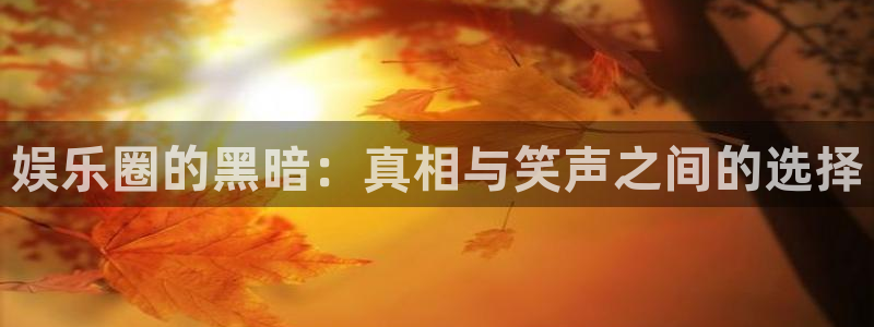 888贵宾会官网：娱乐圈的黑暗：真相与笑声之间的选择